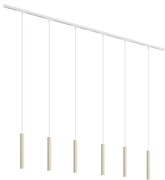 Modern railsysteem met 6 hanglampen beige met wit 1-fase - Slimline Keno G9 Scandinavisch Binnenverlichting Lamp