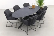 Belmond antraciet/Privada 240x107 - Ovale tuinset - 7-delig