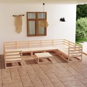 vidaXL 10-delige Loungeset massief grenenhout
