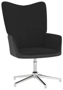 vidaXL Relaxstoel fluweel en PVC zwart