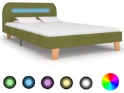 vidaXL Bedframe met LED stof groen 120x200 cm