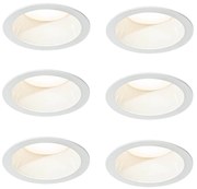 Set van 6 inbouwspots wit incl. LED 3000K-5000K - Elias Modern rond Binnenverlichting Lamp