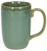 Mok hoog reactieve glazuur, steengoed, groen, 12 cm