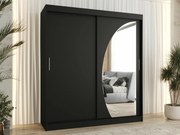 Kledingkast Hartford 506, Zwart, 200x180x62cm, 149 kg, Kledingkast deuren: Schuivend