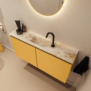 Mondiaz Ture DLux toiletmeubel 100cm ocher met wastafel frappe midden met kraangat