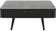 Goossens Salontafel Bjarte vierkant, hout eiken zwart, stijlvol landelijk, 90 x 40 x 90 cm