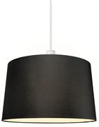 Moderne hanglamp wit met kap 45 cm zwart - Combi 1