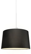 Stoffen Eettafel / Eetkamer Moderne hanglamp wit met kap 45 cm zwart - Combi 1 Design, Modern E27 rond Binnenverlichting Lamp