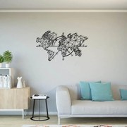 Homemania Wanddecoratie World Map 100x60 cm metaal zwart