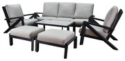 Fortaleza stoel bank loungeset 6 delig antraciet aluminium