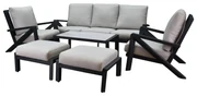 Fortaleza stoel bank loungeset 6 delig antraciet aluminium