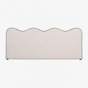 Elenor 220cm Chenille Hoofdbord Stof Chenille Gebroken Wit & 200 - Sklum