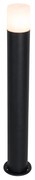 Staande buitenlamp zwart met opaal kap 70 cm - Odense