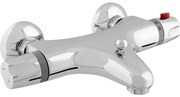 GO by Van Marcke Surf badmengkraan thermostatisch veiligheidsblokkering hartafstand 15 cm keramische schijven inclusief rozetten en S-koppelingen chroom YH5529-1