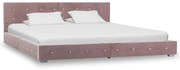 vidaXL Bedframe fluweel roze 160x200 cm