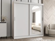 Kledingkast Hartford 500, Wit, 200x180x62cm, 149 kg, Kledingkast deuren: Schuivend, Aantal planken: 9, Aantal planken: 9