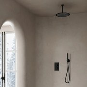 Saniclear Nero inbouw regendouche mat zwart met plafond arm 30cm hoofddouche