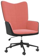 vidaXL Relaxstoel fluweel en PVC roze