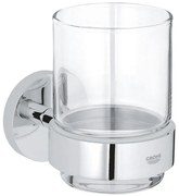 GROHE Essentials Bekerhouder - 10.6x9.9cm - met glas - chroom 40447001