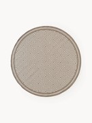 Ronde outdoor dubbelzijdig vloerkleed Reddy met ruitjesmotief