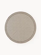 Ronde outdoor dubbelzijdig vloerkleed Reddy met ruitjesmotief