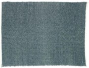 Placemat franjes, GOTS bio-katoen, blauw, 35 x 50 cm