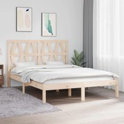 vidaXL Bedframe massief grenenhout 135x190 cm 4FT6 Double