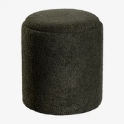 Berkeleni Ronde Gestoffeerde Poef Met Dienblad En Opbergruimte Ø40 Cm & Chenille Groen – Salie - Sklum