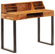 vidaXL Bureau 110x50x94 cm massief sheeshamhout en staal