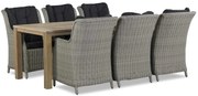 Tuinset 6 personen 220 cm Wicker Grijs Garden Collections Buckingham/Bristol