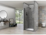 Van Rijn Products ST02 Nisdeur - 64x200cm - helder glas - dikte 6mm - incl. glasbehandeling, - zwart mat ST02LP10063ZW