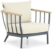 Loungestoel Aluminium/Teak Grijs-antraciet Apple Bee Condor