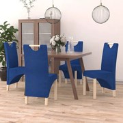 vidaXL Eetkamerstoelen 4 st stof blauw