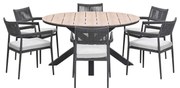 Garden Impressions Tineo tuinset 7-delig - Tulli tuintafel Ø148x75 cm light teak vironwood