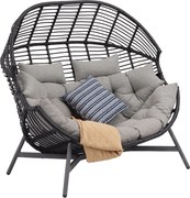 Aluminium tuinligstoel voor 2 personen Tulum Garden Point antraciet