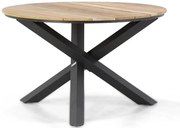 Dining Tuintafel rond 120 cm Aluminium/teak Grijs Fabriano