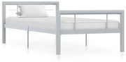 vidaXL Bedframe metaal grijs en wit 100x200 cm