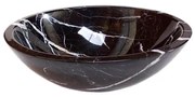 Saniclass Pesca Nero Marquina Waskom - 43x43x13.5cm - rond - marmer - zwart BMSB-015