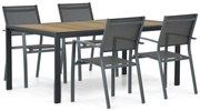 Tuinset 4 personen 180 cm Aluminium Grijs Lifestyle Garden Furniture Sella/Valence