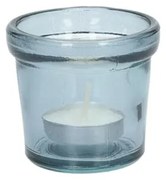 Waxinelichthouder, gerecycled glas, blauw, Ø7 cm