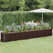 vidaXL Plantenbak 440x80x68 cm gepoedercoat staal bruin