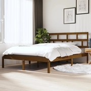 vidaXL Bedframe massief hout honingbruin 120x190 cm 4FT Small Double