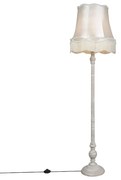 Vloerlamp grijs met Granny kap crème - Classico