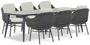 Tuinset 6 personen 240 cm Aluminium/wicker Grijs Santika Furniture Santika