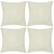 vidaXL Kussenhoezen linnen look 40 x 40 cm beige 4 stuks