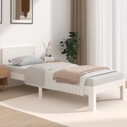 vidaXL Bedframe massief hout wit 75x190 cm 2FT6 Small Single