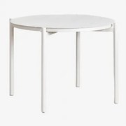 Ronde Tuintafel Ø110 Cm Van Aluminium Elton Gardenia Wit - Sklum