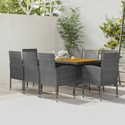 vidaXL 9-delige Tuinset poly rattan grijs