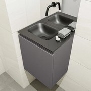 Mondiaz Olan 40cm toiletmeubel dark grey met wastafel urban links geen kraangat