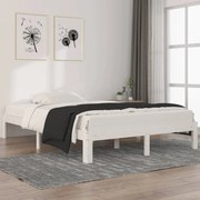 vidaXL Bedframe massief grenenhout wit 140x200 cm